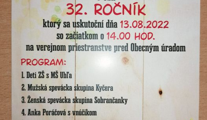 Folklórny festival Rusínov a Ukrajincov v Ubli 32.ročník